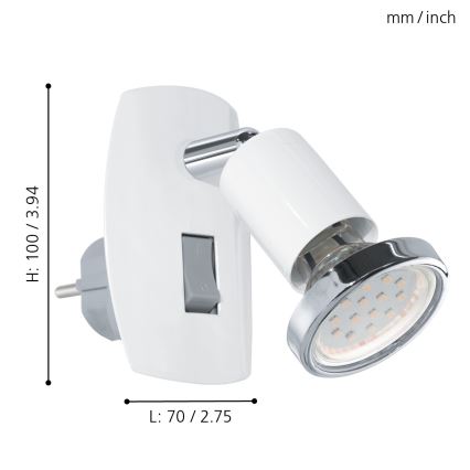 Eglo - LED plug-in light 1xGU10/2,8W/230V white