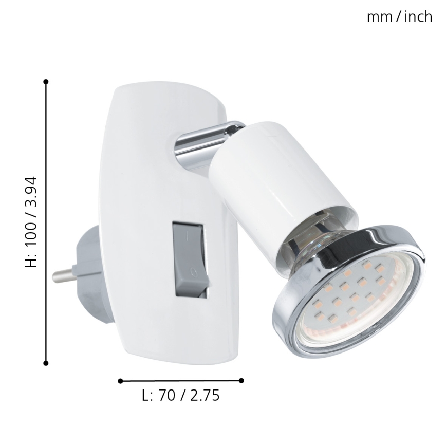 Eglo - LED plug-in light 1xGU10/2,8W/230V white