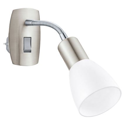 Eglo - Plug-in wall light 1xE14/5W/230V matte chrome