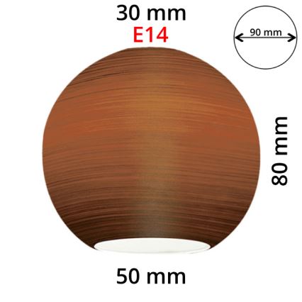 EGLO 90251 - Replacement glass for chandelier, table lamp, ceiling light and spotlight MY CHOICE E14 d. 9 cm brown wiped