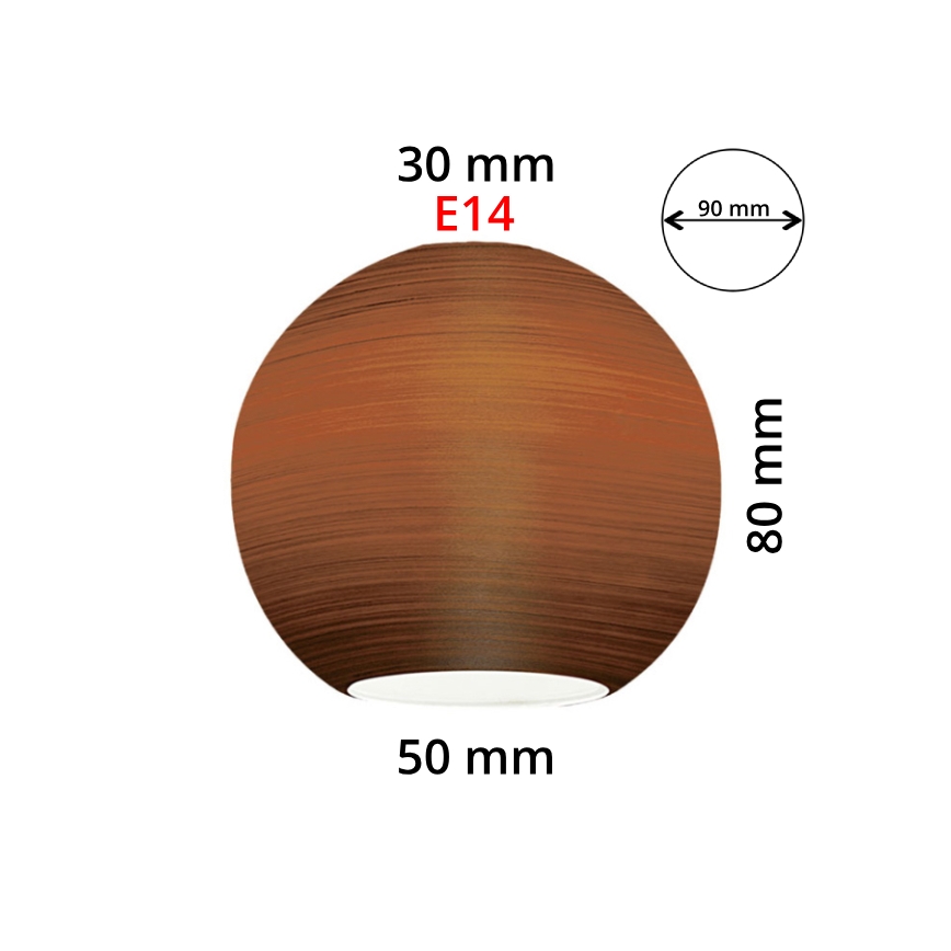 EGLO 90251 - Replacement glass for chandelier, table lamp, ceiling light and spotlight MY CHOICE E14 d. 9 cm brown wiped