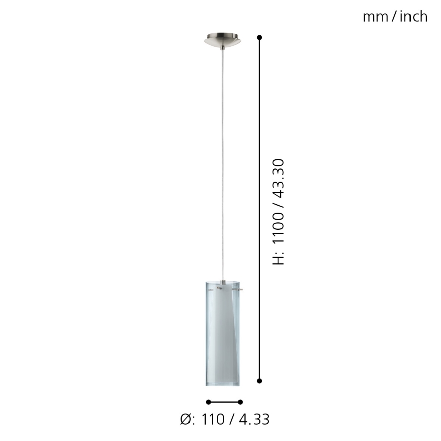 Eglo - Pendant chandelier 1x E27/60W smoky