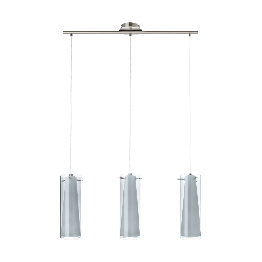 Eglo - Pendant chandelier 3xE27/60W smoky