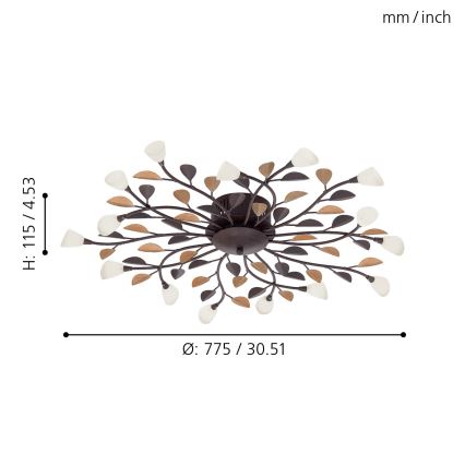 Eglo - Ceiling light 15xG4/10W/230V