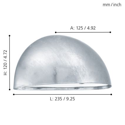 Eglo - Outdoor wall light 1xE27/40W galvanized steel