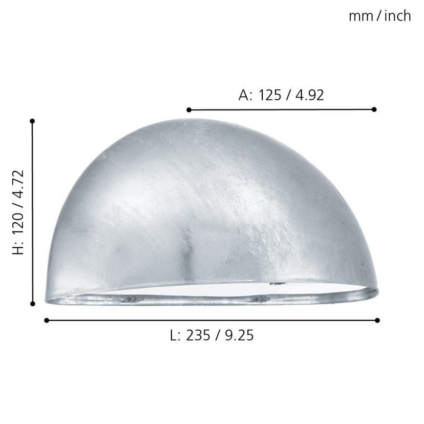 Eglo - Outdoor wall light 1xE27/40W galvanized steel