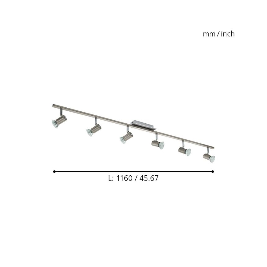 EGLO - Ceiling light 6xGU10/LED/3W
