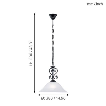 Eglo - Chandelier on a chain 1xE27/60W/230V