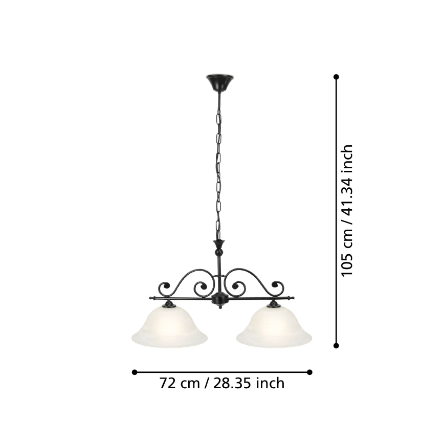 Eglo - Chandelier on a chain 2xE27/60W/230V