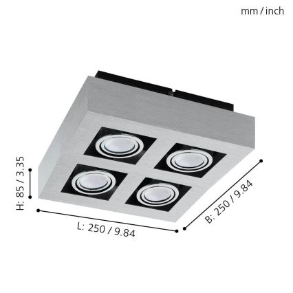Eglo - LED Spotlight 4xGU10-LED/5W/230V