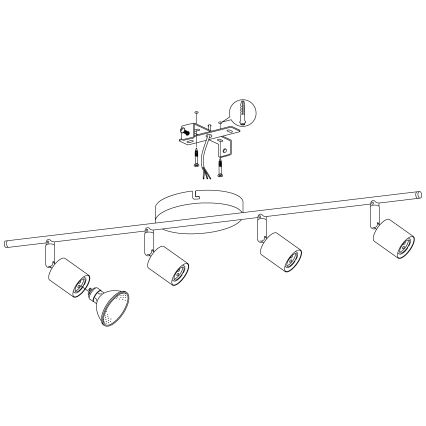 Eglo - LED spotlight 4xGU10-LED/2,8W/230V