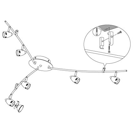 Eglo - LED Spotlight  6xGU10/3W/230V