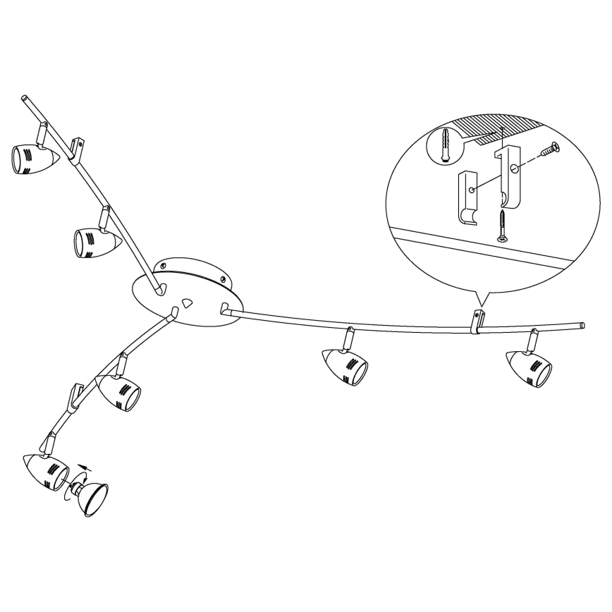 Eglo - LED Spotlight  6xGU10/3W/230V