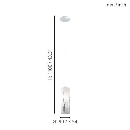 Eglo 92739 - Chandelier RIVATO 1xE27/60W/230V