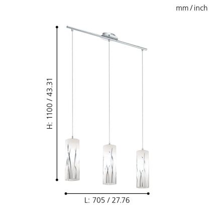 Eglo - Pendant light 3xE27/60W/230V