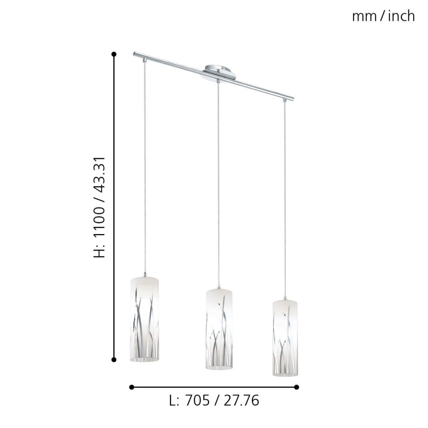 Eglo - Pendant light 3xE27/60W/230V