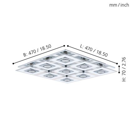 Eglo - LED ceiling light 9xGU10/3W/230V