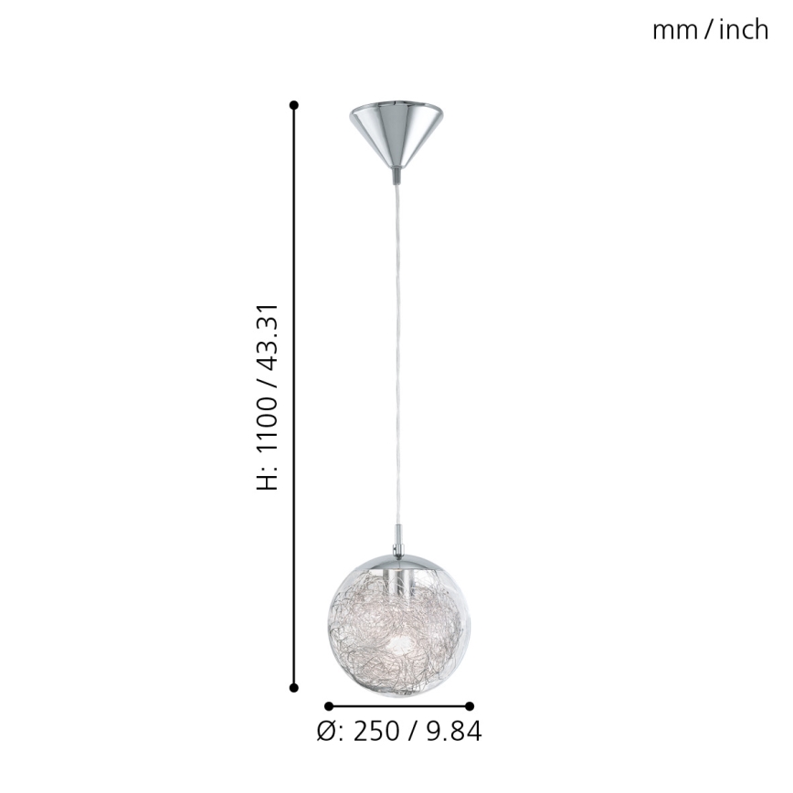 Eglo - Pendant light 1x E27/60W/230V Ø 25 cm
