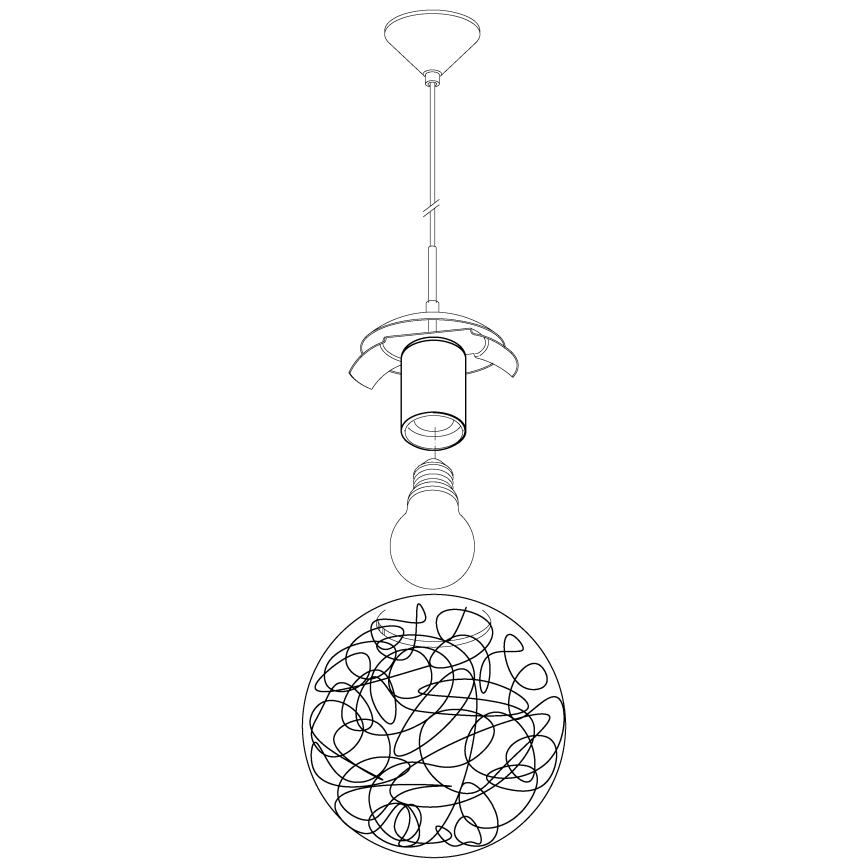 Eglo - Pendant light 1x E27/60W/230V Ø 25 cm