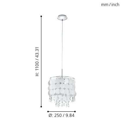 Eglo - Chandelier 1xE27/60W/230V