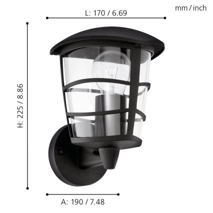 Eglo - LED Outdoor wall light 1xE27/8,5W/230V IP44