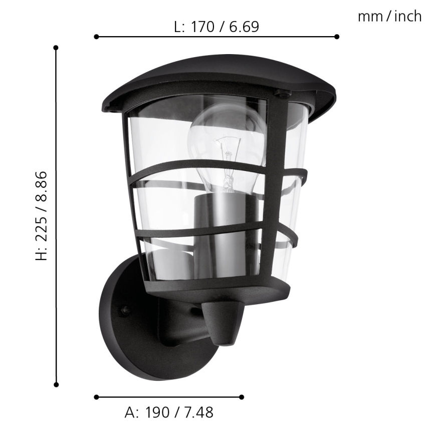 Eglo - LED Outdoor wall light 1xE27/8,5W/230V IP44