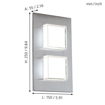 Eglo 93365 - LED Outdoor wall light PIAS 2xLED/2,5W/230V IP44