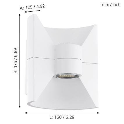 Eglo 93367 - LED Outdoor wall light REDONDO white 2xLED-SMD/2,5W/230V IP44
