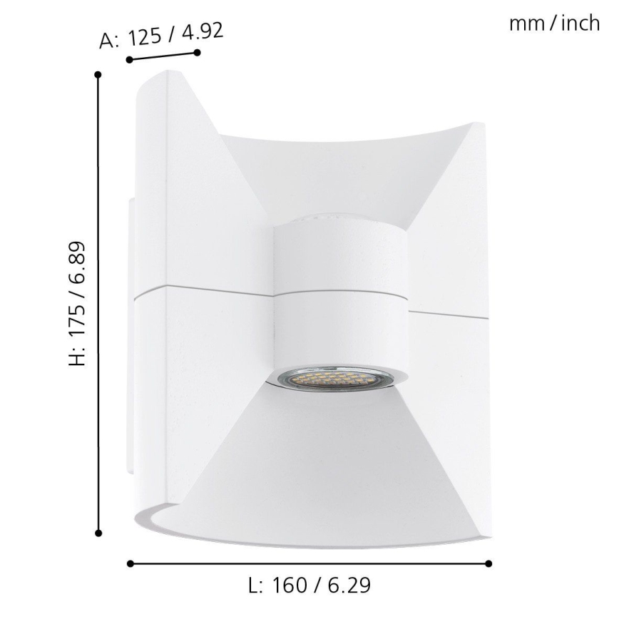 Eglo 93367 - LED Outdoor wall light REDONDO white 2xLED-SMD/2,5W/230V IP44
