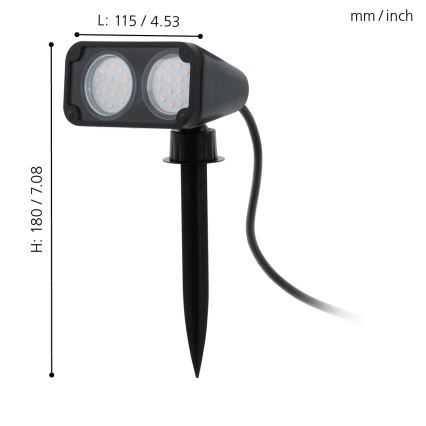 Eglo - Outdoor light 2xGU10/3W/230V IP44
