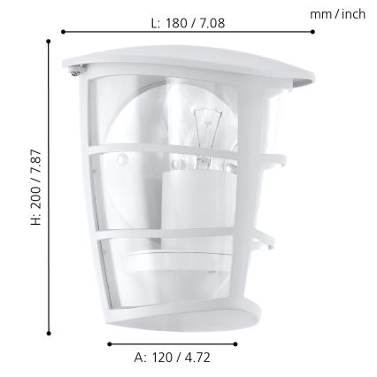 Eglo - LED Outdoor wall light 1xE27/8,5W/230V IP44