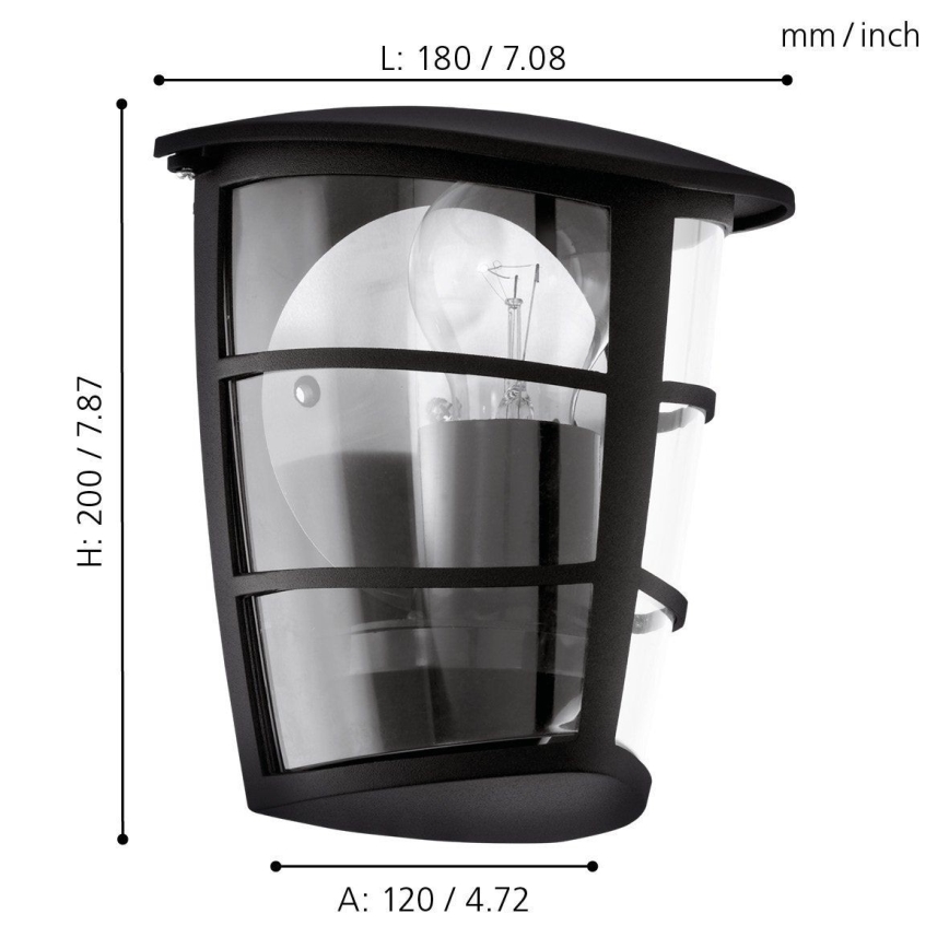 Eglo - Outdoor wall light 1xE27/60W/230V IP44