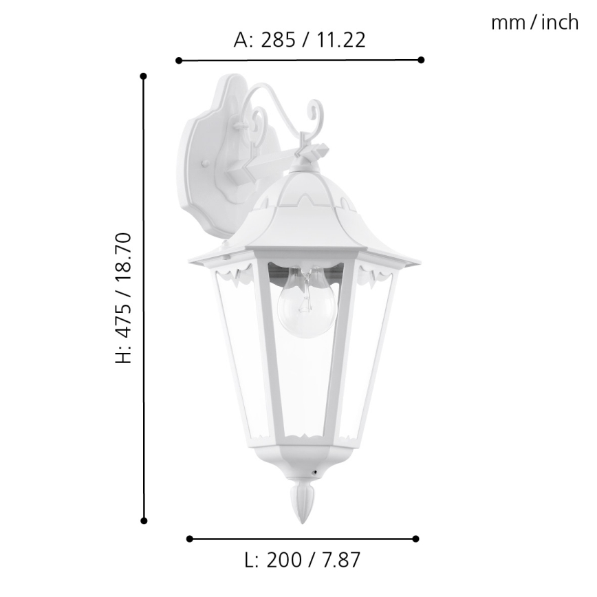 Eglo - Outdoor wall light 1xE27/60W/230V IP44