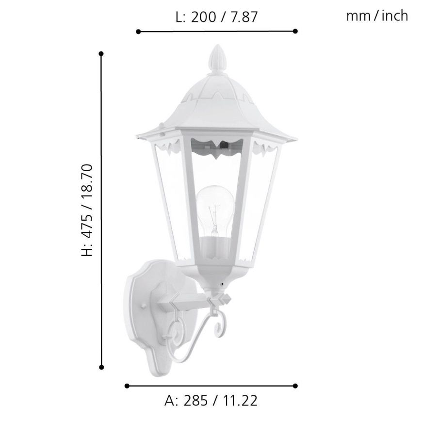 Eglo - Outdoor wall light 1xE27/60W/230V IP44
