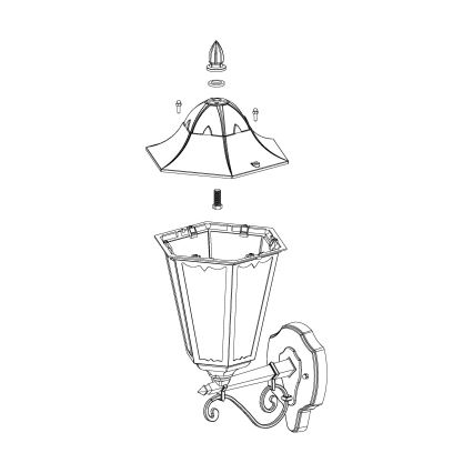 Eglo - Outdoor wall light 1xE27/60W/230V IP44