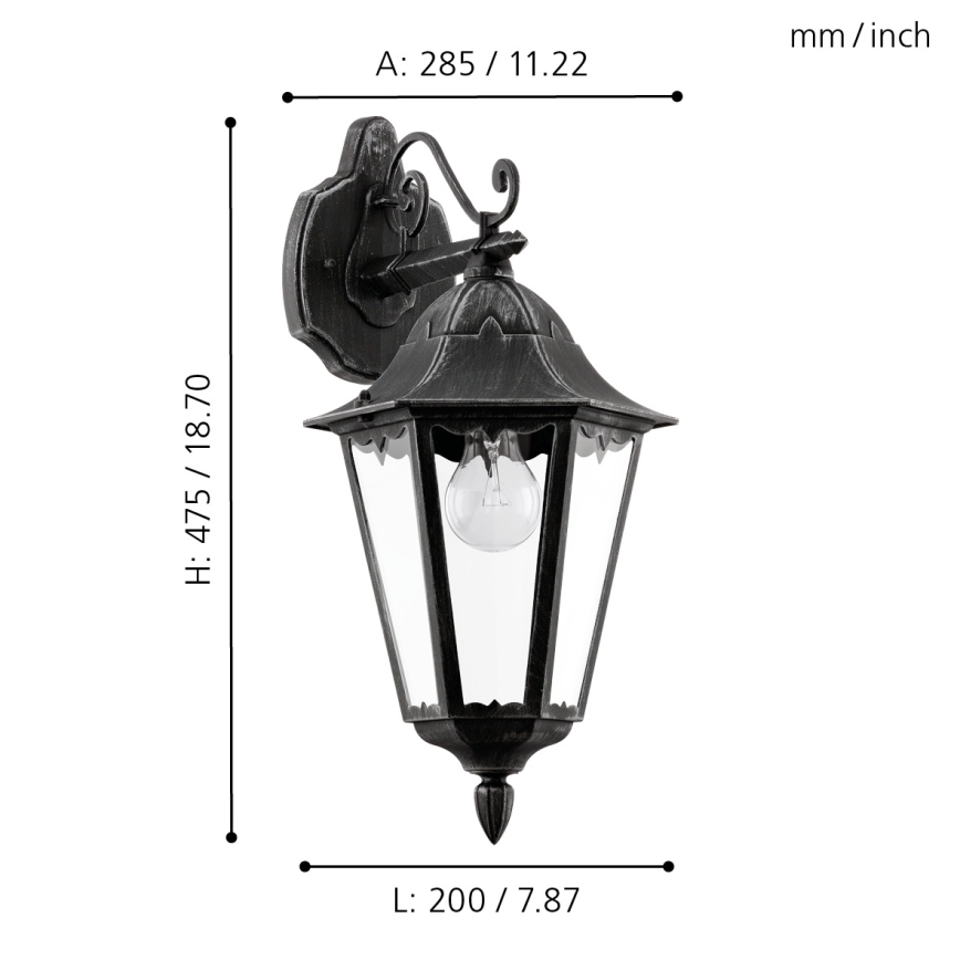 Eglo - Outdoor wall light 1xE27/60W/230V IP44
