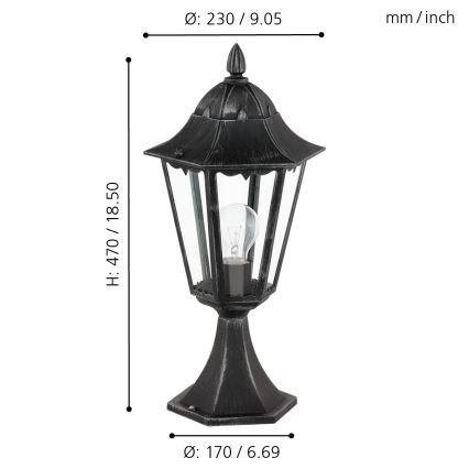 Eglo - Outdoor lamp 1xE27/60W/230V IP44