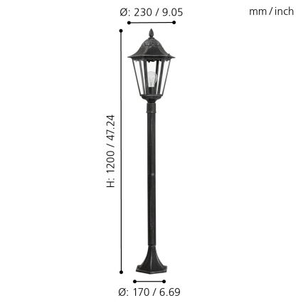 Eglo - Outdoor lamp 1xE27/60W/230V IP44