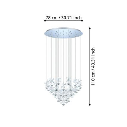 Eglo 93661 - PIANOPOLI cable-suspended LED chandelier LED/107,5W/230V