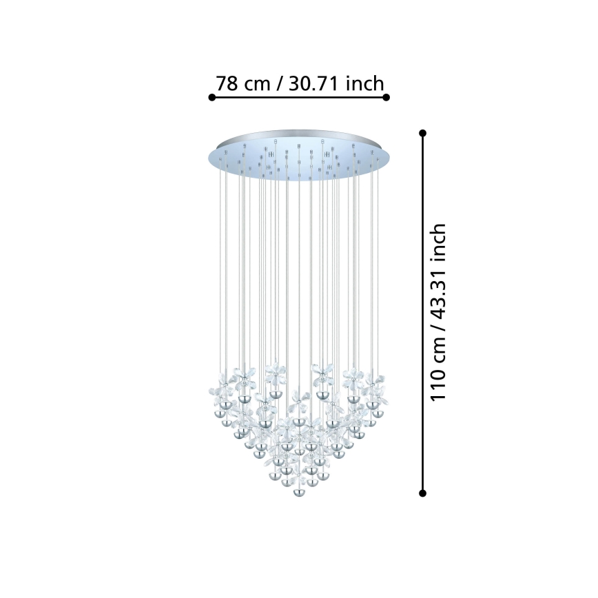 Eglo 93661 - PIANOPOLI cable-suspended LED chandelier LED/107,5W/230V