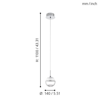 Eglo - LED pendant light 1xLED/5W/230V