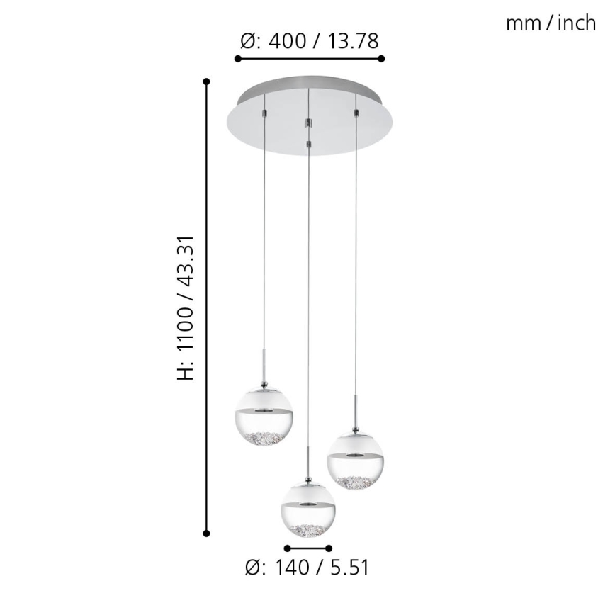 Eglo - LED chandelier 3xLED/5W/230V