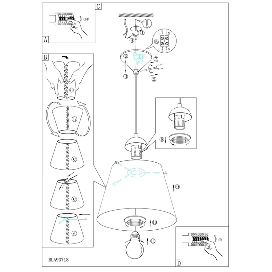 Eglo 93718 - Children's light MOLOVE 1xE27/60W/230V