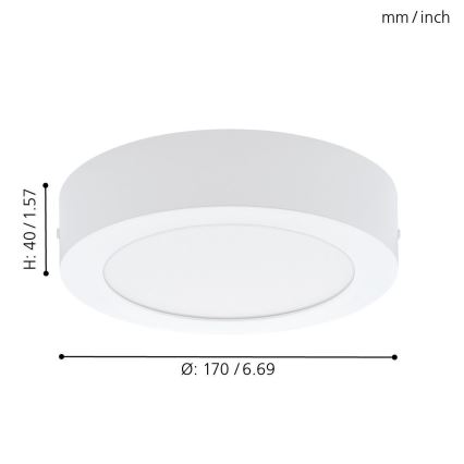 Eglo 94072 - LED Ceiling light FUEVA 1 LED/10,89W/230V