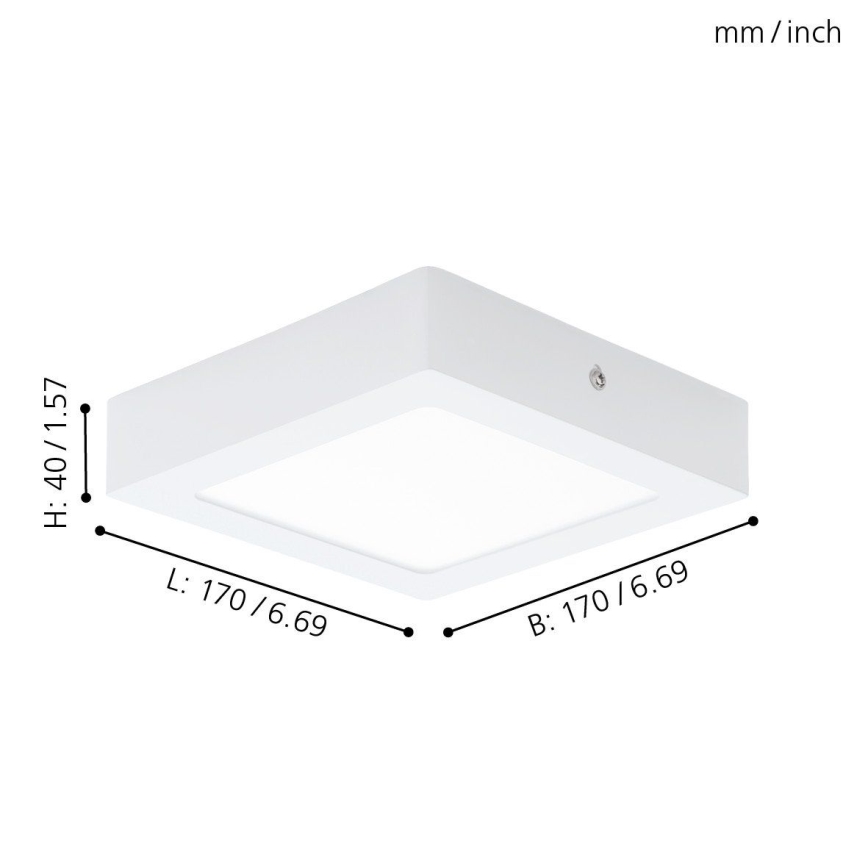 Eglo 94073 - LED ceiling light FUEVA 1 LED/10.95W/230V 17x17 cm
