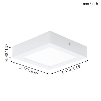Eglo 94073 - LED ceiling light FUEVA 1 LED/10.95W/230V
