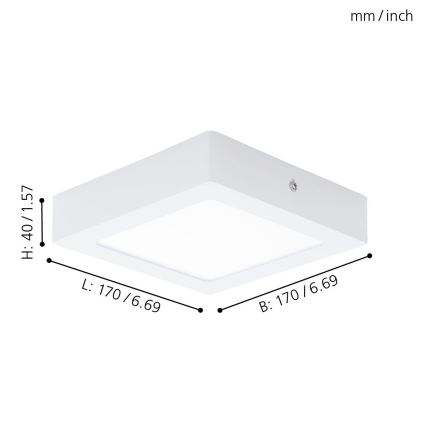 Eglo 94074 - LED ceiling light FUEVA 1 LED/10.88W/230V