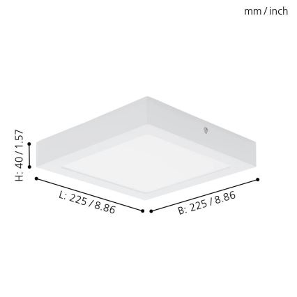 Eglo 94077 - LED ceiling light FUEVA 1 LED/16.47W/230V