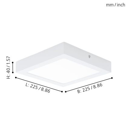 Eglo 94078 - LED ceiling light FUEVA 1 LED/16.44W/230V