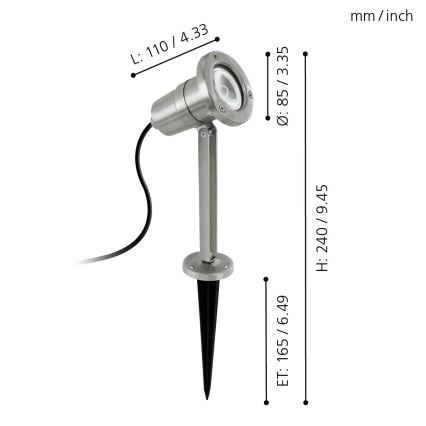 Eglo - LED outdoor lighting 1xGU10/5W/230V IP54